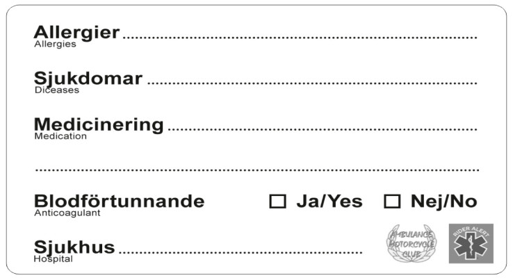 Hur Farligt är Det Att Lämna Ut Personnummer Medical Card – medicinsk information i MC-hjälmar! - Samverkan 112